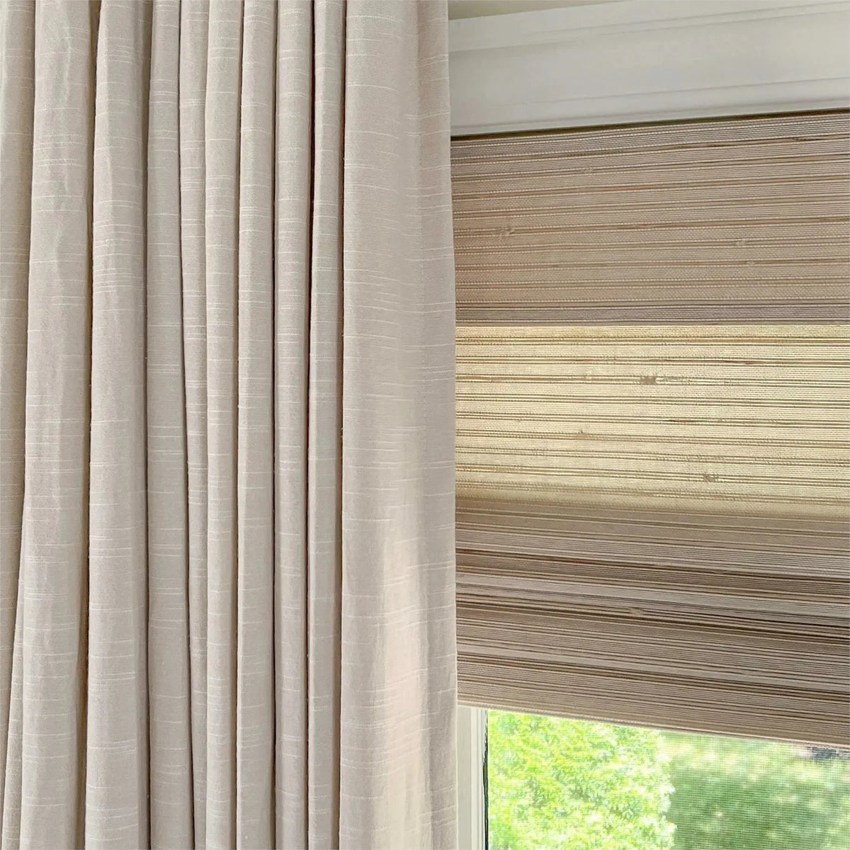 Lay Natural Paper Bamboo Woven Blind - Marble White