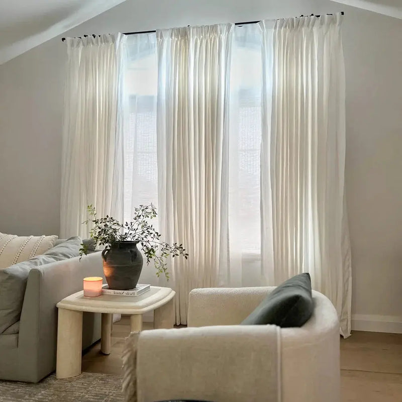 Doris Pure Linen Pleated Curtains