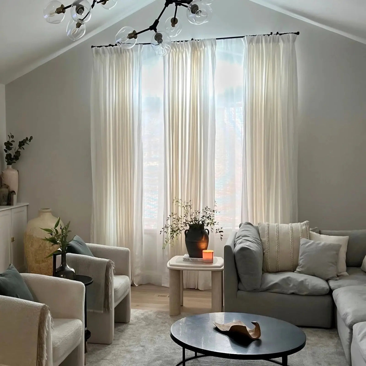 Doris Pure Linen Pleated Curtains