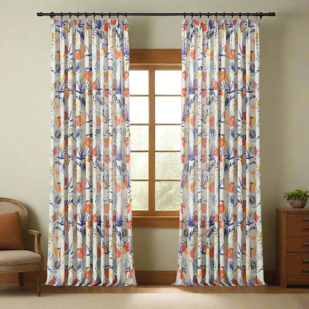 Holly Botanical Boho Pleated Curtains