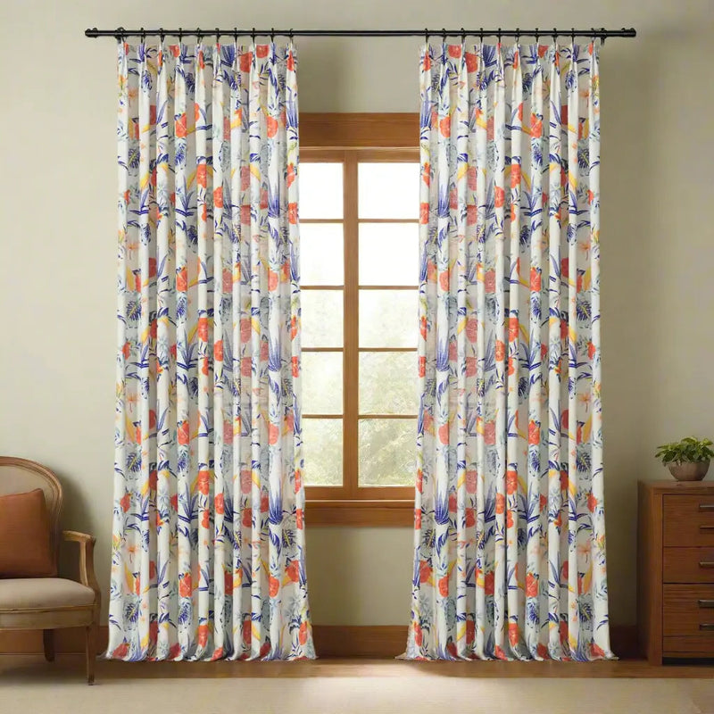 Holly Botanical Boho Pleated Curtains