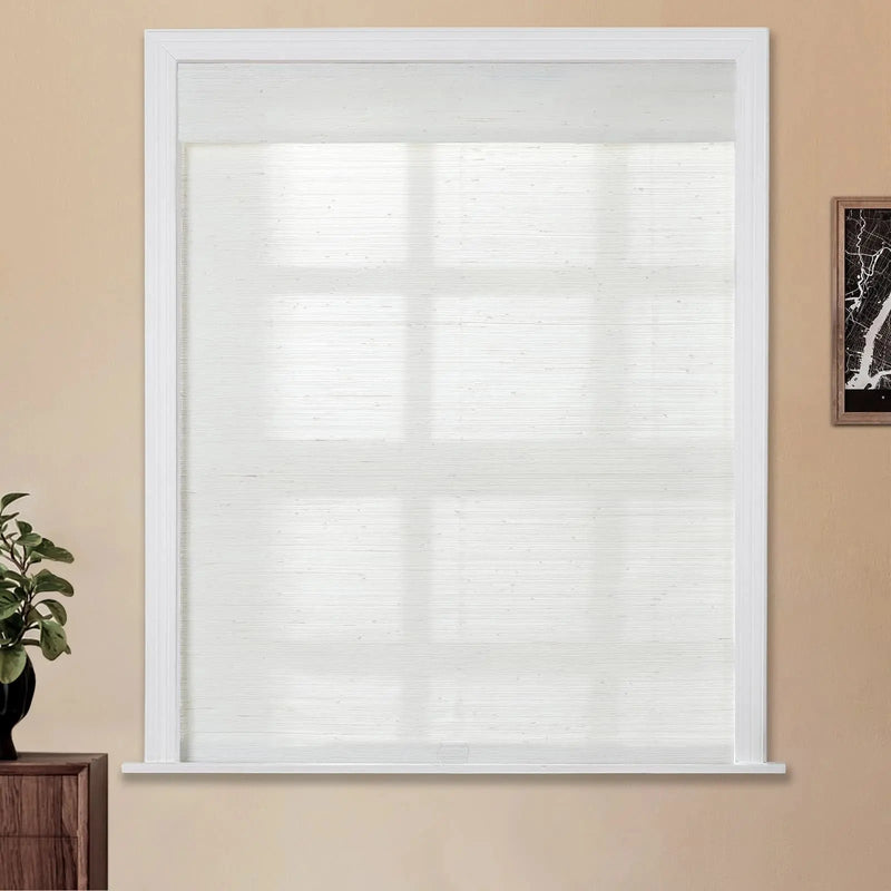 Lay Natural Ramie Bamboo Woven Blind - Rattan White