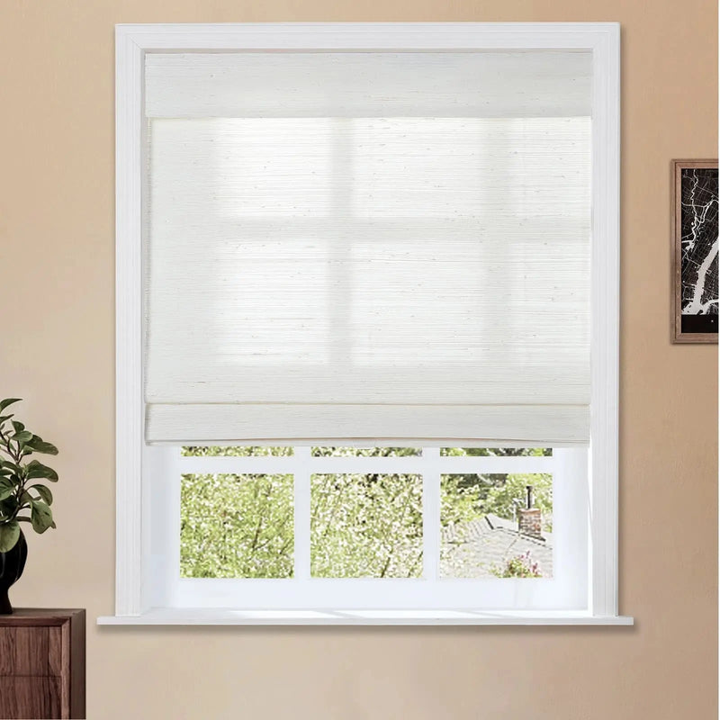 Lay Natural Ramie Bamboo Woven Blind - Rattan White