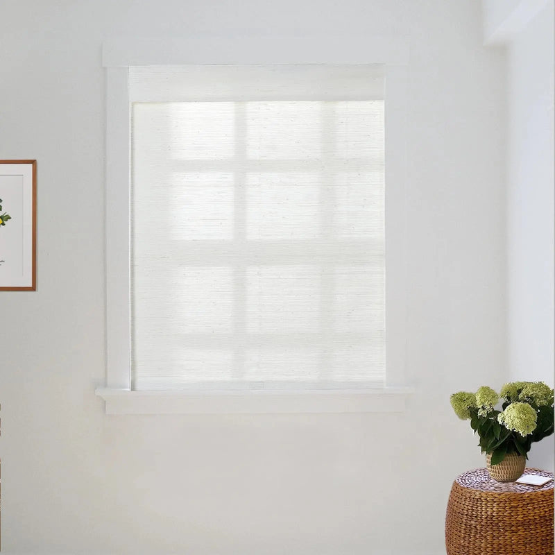 Lay Natural Ramie Bamboo Woven Blind - Rattan White