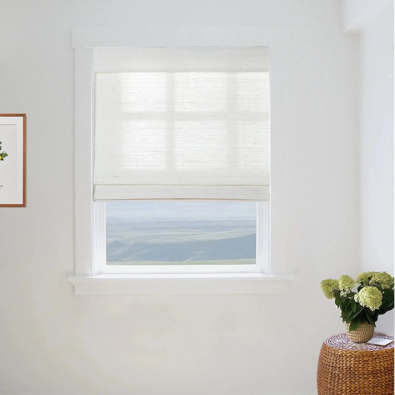 Lay Natural Ramie Bamboo Woven Blind - Rattan White