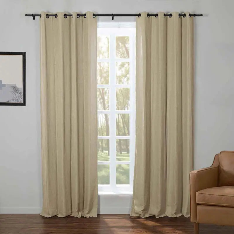 Kyla Lightweight Faux Linen Eyelet Curtains