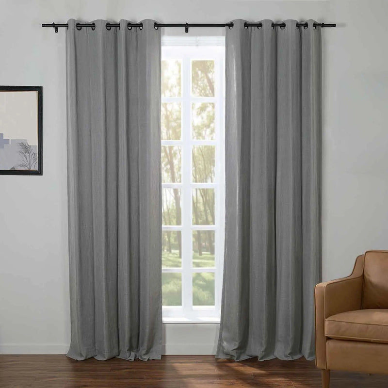 Kyla Lightweight Faux Linen Eyelet Curtains