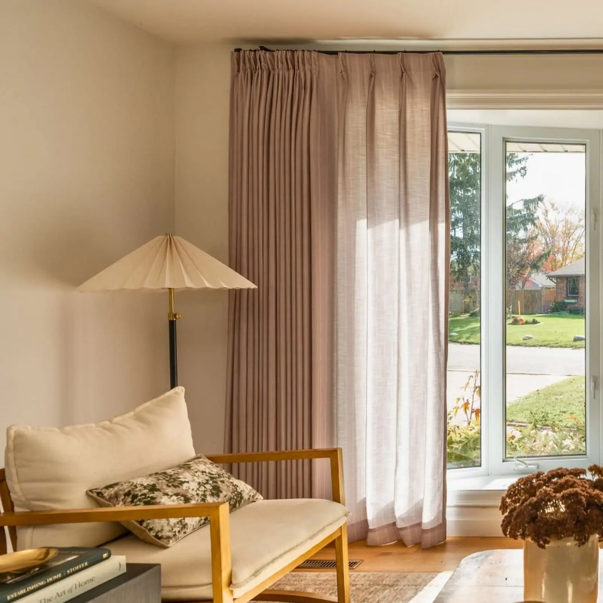 Jyll Mackie x TWOPAGES Refined Patterned Cotton Pleated Curtains