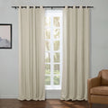 Kyla Lightweight Faux Linen Eyelet Curtains
