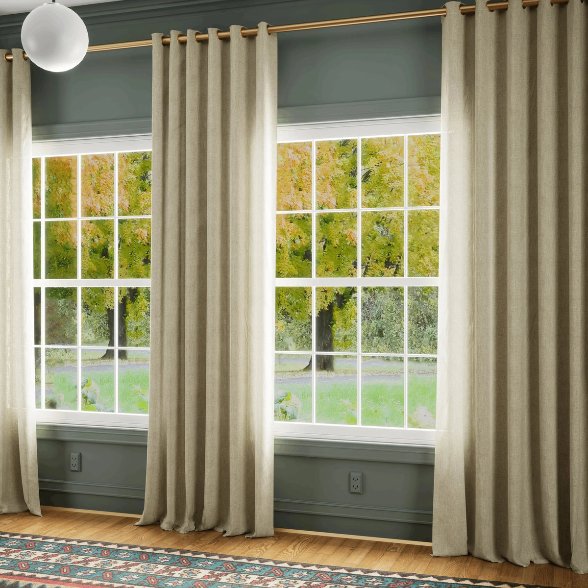 Patti Premium Belgian Linen Eyelet Curtains