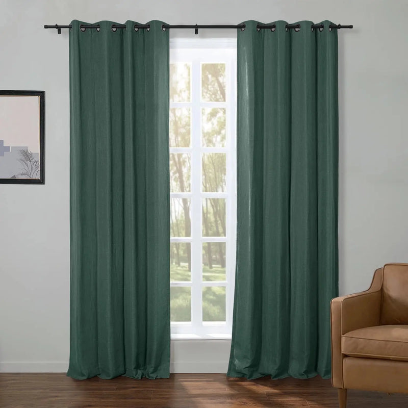 Kyla Lightweight Faux Linen Eyelet Curtains