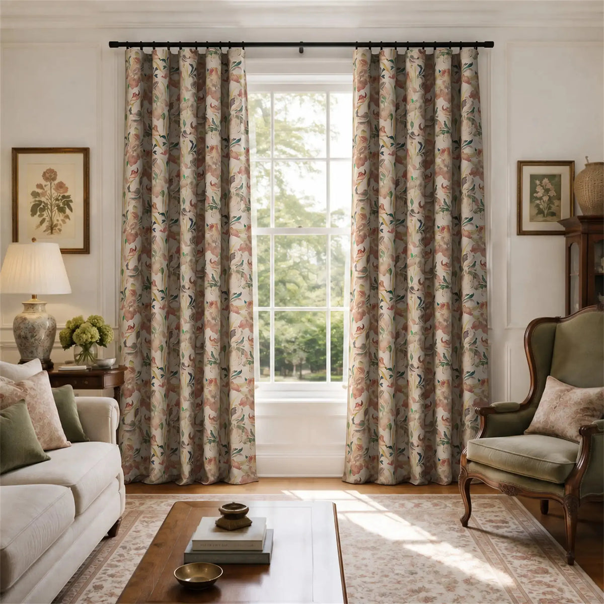 Sara Le x TWOPAGES Vintage Printed Linen Soft Top Curtains