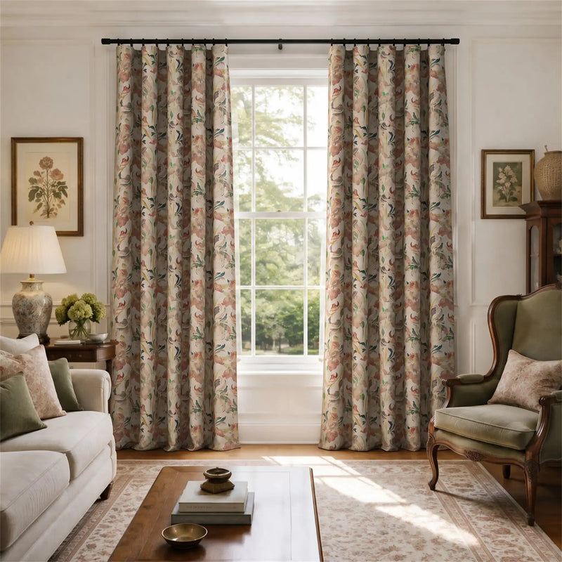 Sara Le x TWOPAGES Vintage Printed Linen Soft Top Curtains