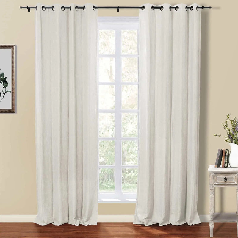 Kyla Lightweight Faux Linen Eyelet Curtains