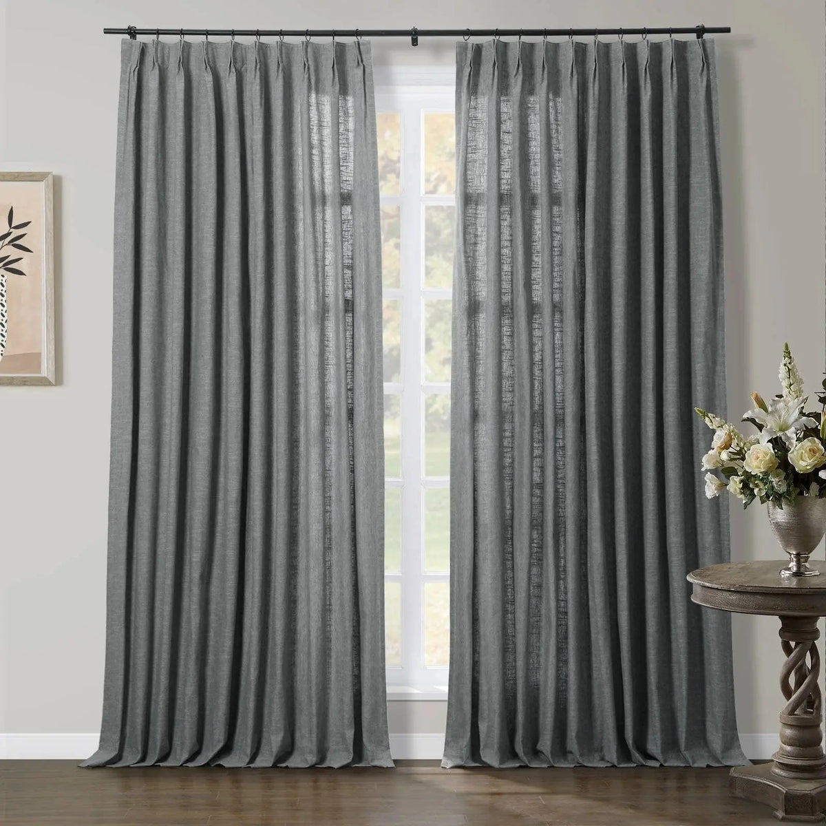 Jawara Textured Linen Cotton Pleated Curtains