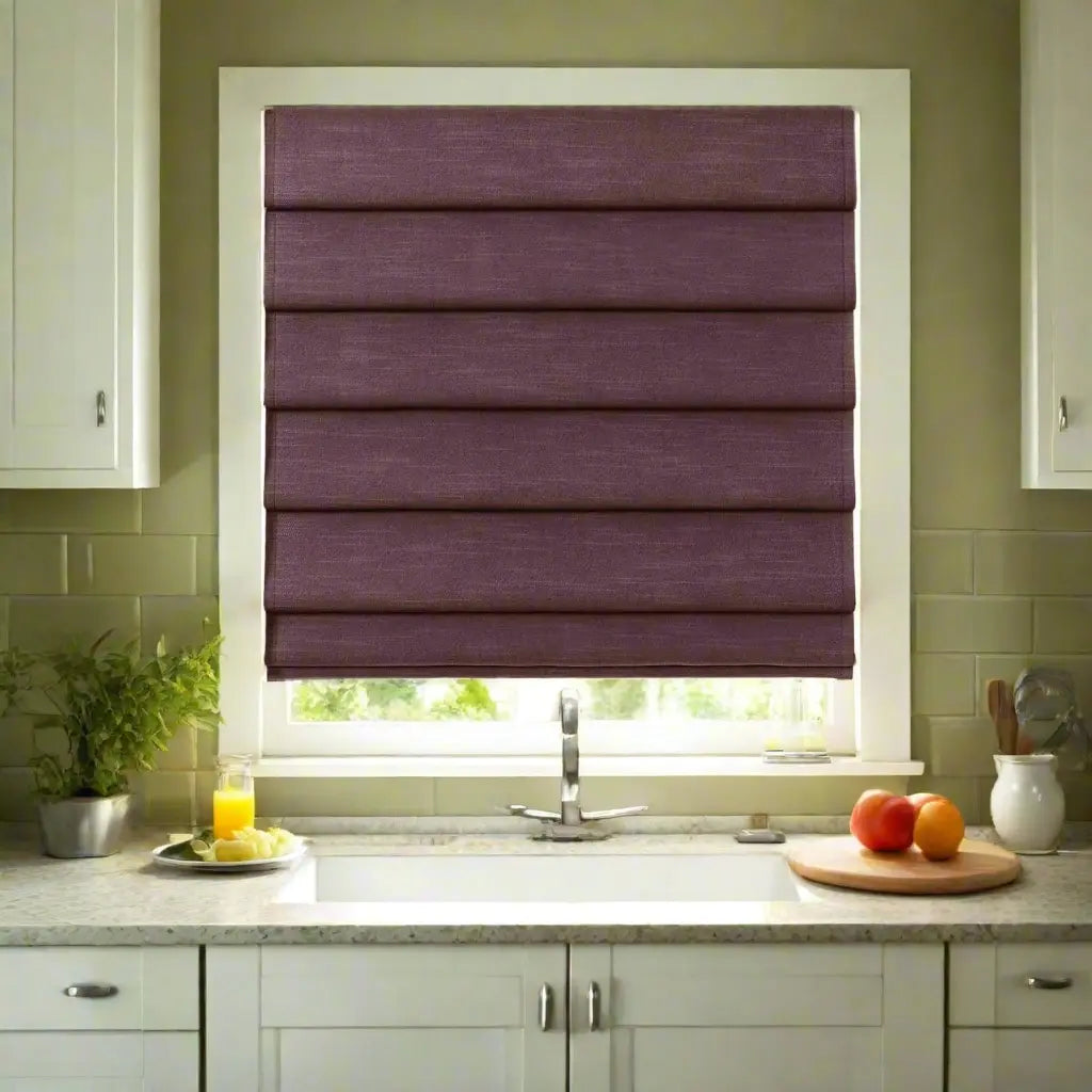 Jawara Linen Cotton Deco Fold Roman Blind Cordless