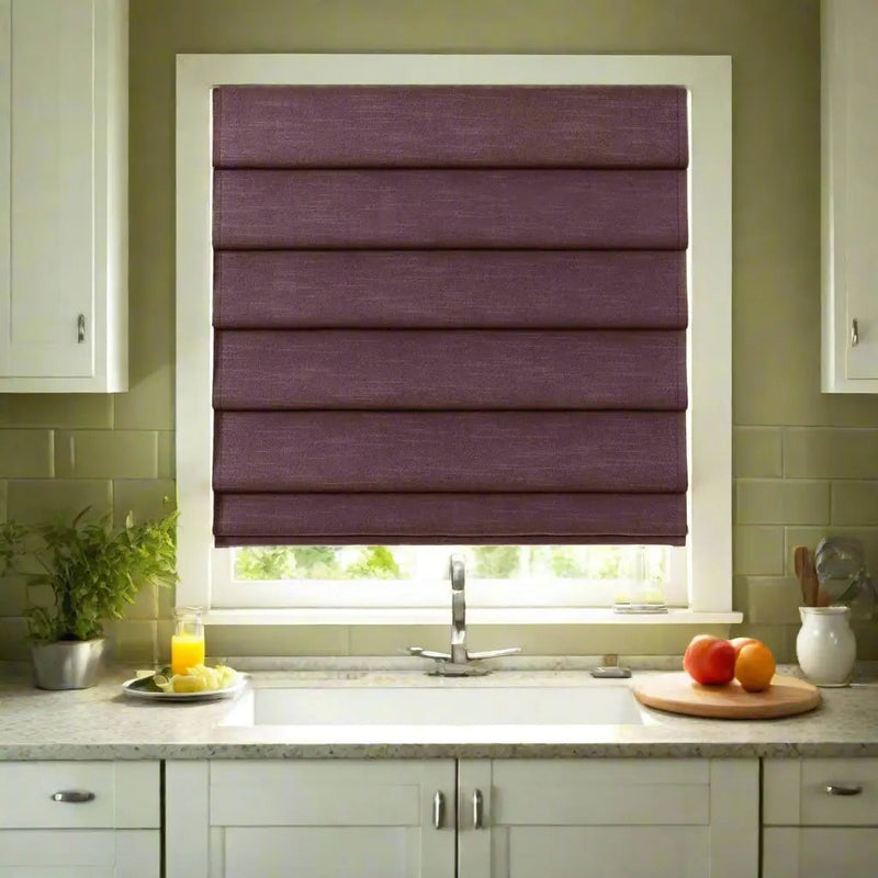 Jawara Linen Cotton Deco Fold Roman Blind Cordless