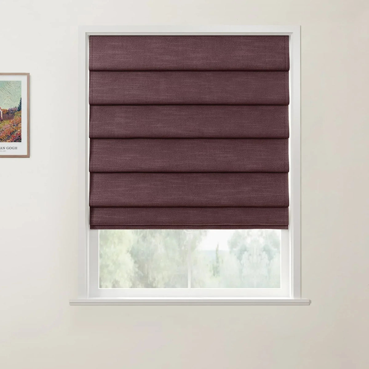 Jawara Linen Cotton Deco Fold Roman Blind Cordless