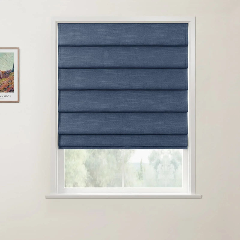 Jawara Linen Cotton Deco Fold Roman Blind Cordless