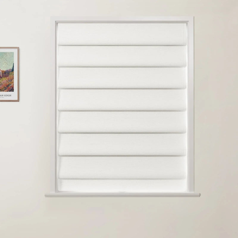 Jawara Linen Cotton Deco Fold Roman Blind Cordless
