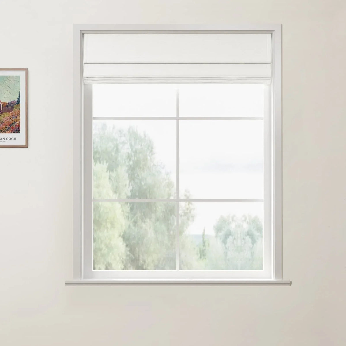 Jawara Linen Cotton Deco Fold Roman Blind Cordless