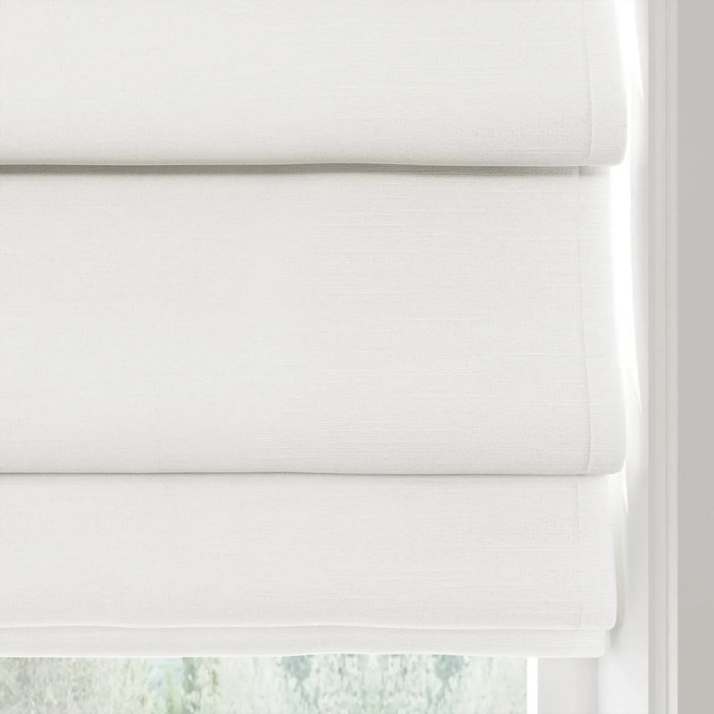 Jawara Linen Cotton Deco Fold Roman Blind Cordless