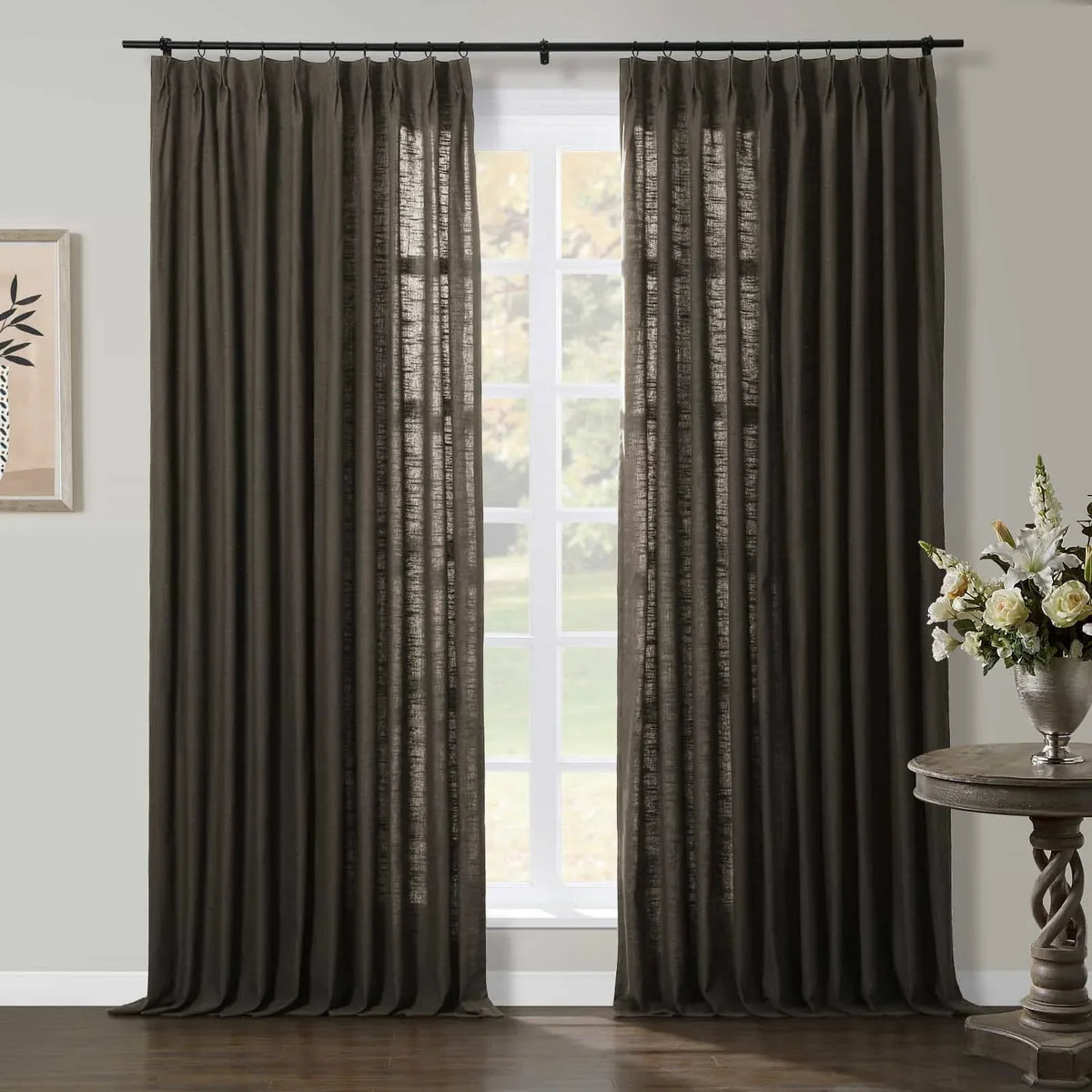 Jawara Textured Linen Cotton Pleated Curtains