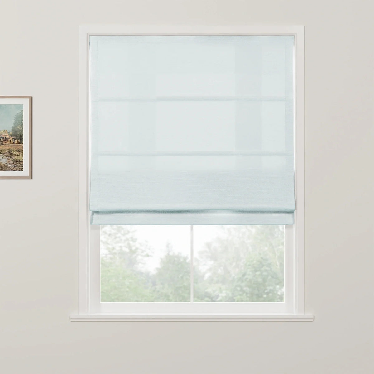 Jawara Linen Cotton Deco Fold Roman Blind Cordless