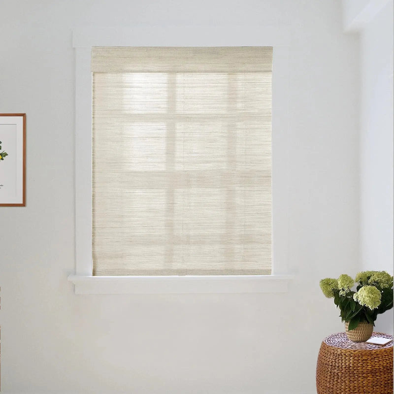 Lay Natural Ramie Bamboo Woven Blind - Wall White