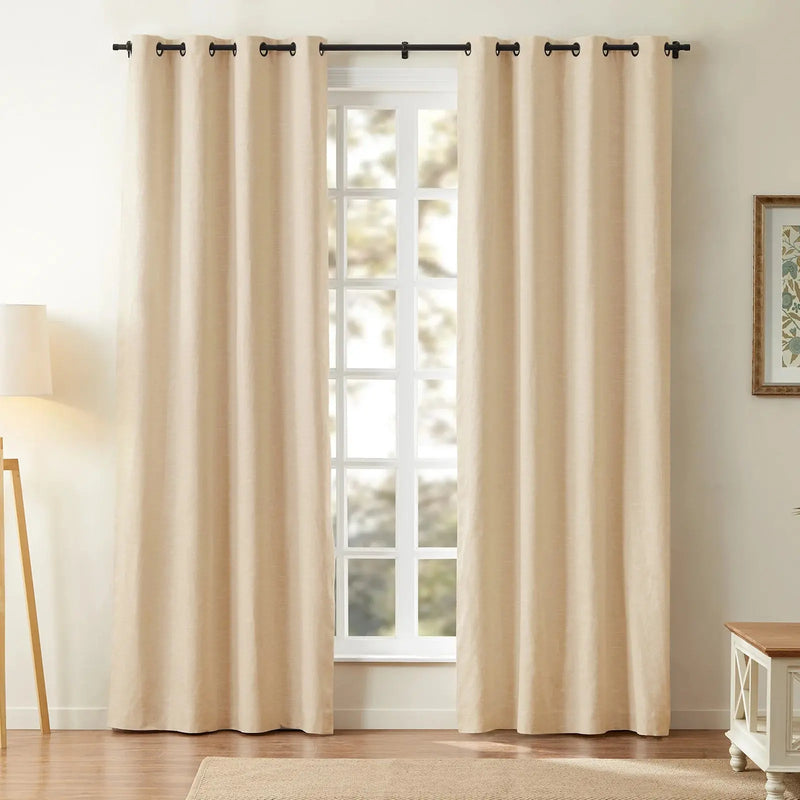 Jawara Textured Linen Cotton Eyelet Curtains