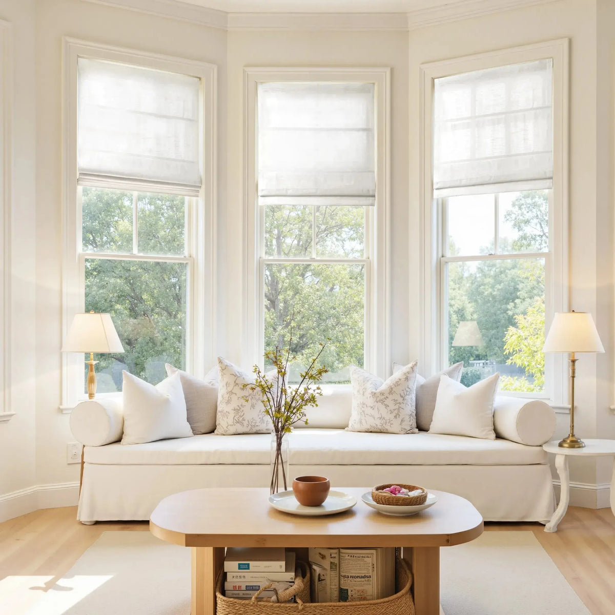 Jawara Linen Cotton Roman Blind Cordless