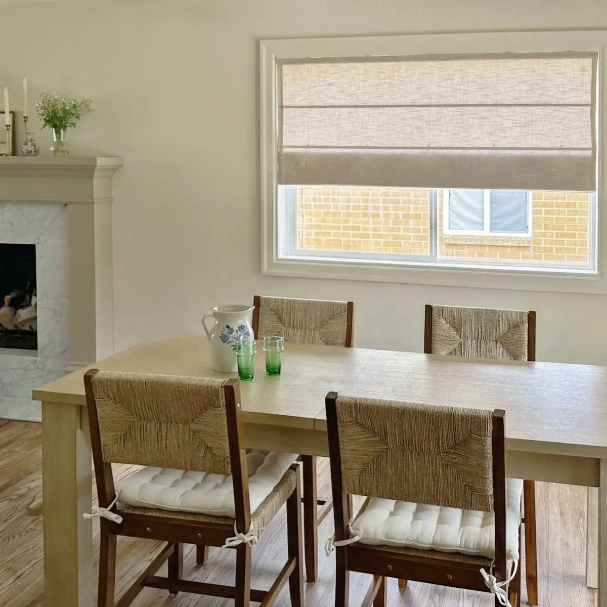 Jawara Linen Cotton Roman Blind Cord Lift