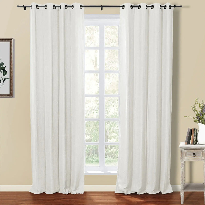 Kyla Lightweight Faux Linen Eyelet Curtains