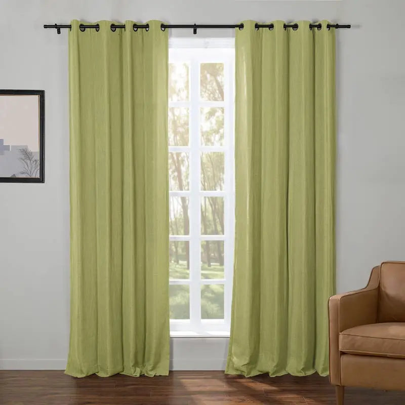 Kyla Lightweight Faux Linen Eyelet Curtains