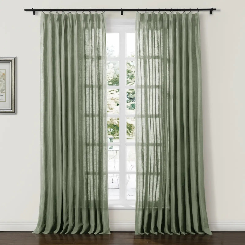 Doris Pure Linen Soft Top Curtains