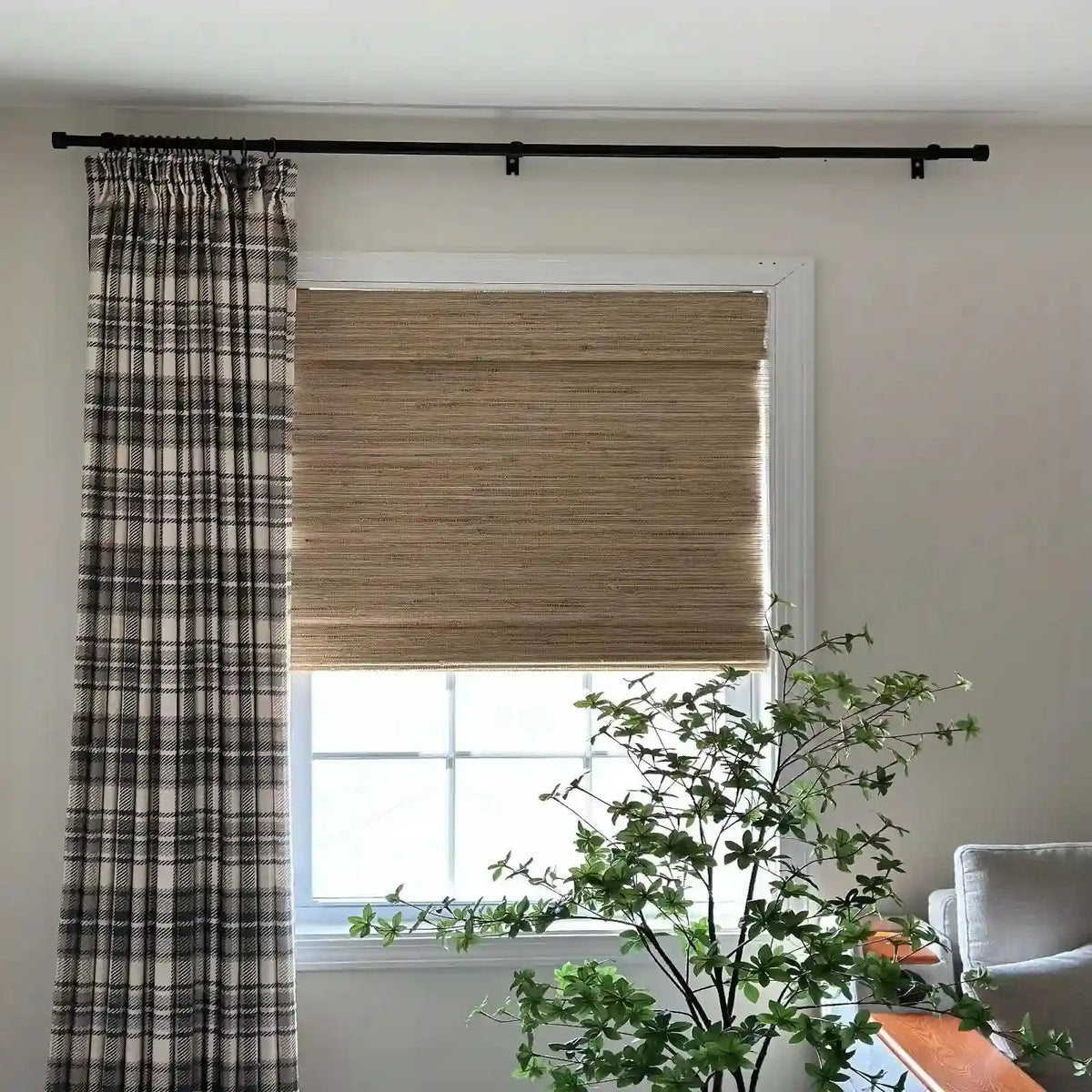 Lay Natural Jute Bamboo Woven Blind - Bark