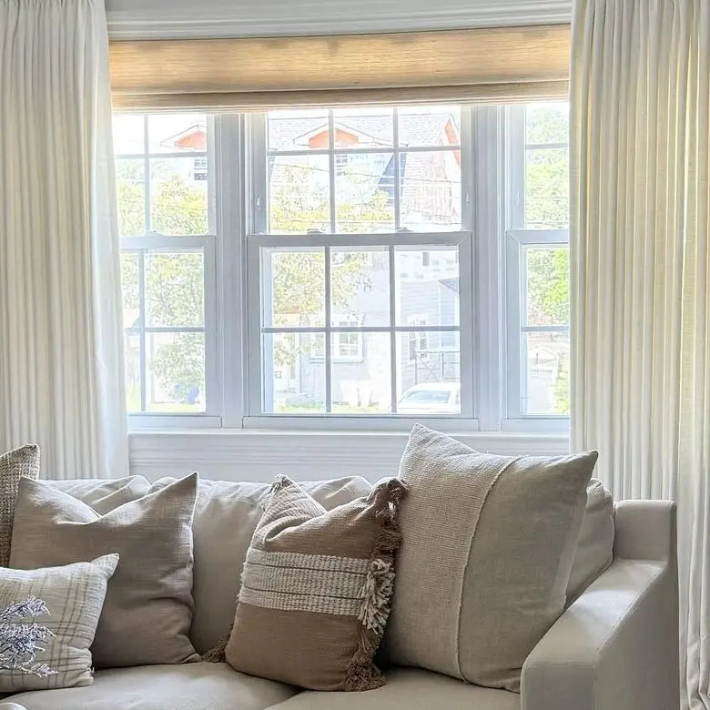 Lay Natural Paper Bamboo Woven Blind - Marble White