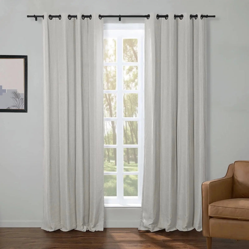 Kyla Lightweight Faux Linen Eyelet Curtains