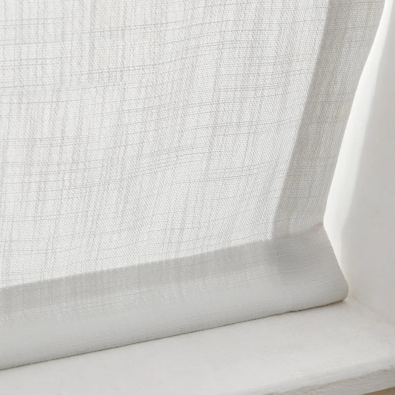 Liz Linen Roman Blind in Wooden Headrail Cordless