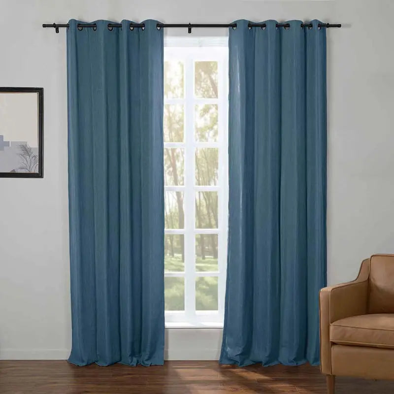 Kyla Lightweight Faux Linen Eyelet Curtains