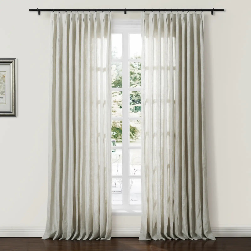 Doris Pure Linen Soft Top Curtains
