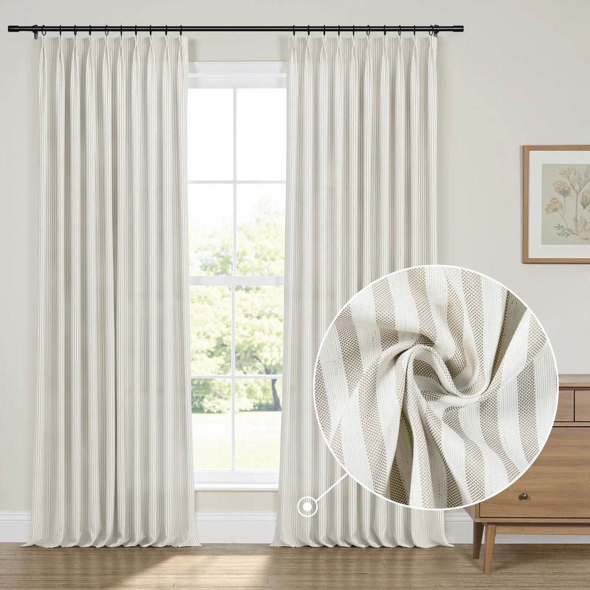 Britt Bengoechea x TWOPAGES Cottage Floral Printed Linen Cotton Pleated Curtains