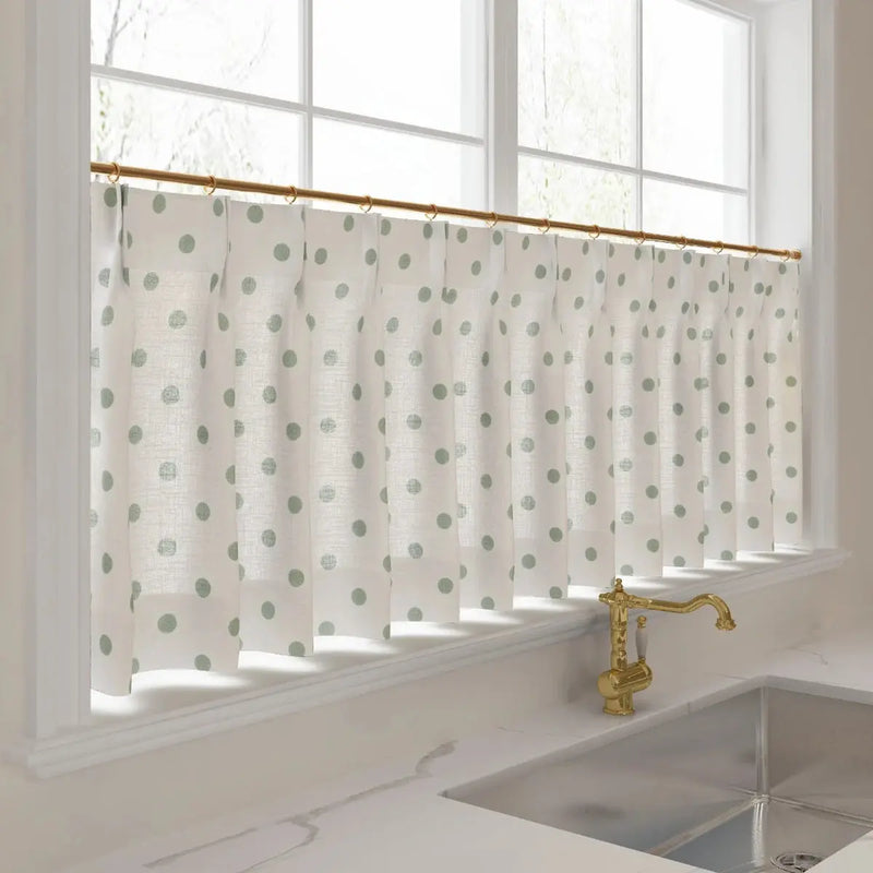 Stefana Silber x TWOPAGES Graphic Printed Linen Pleated Cafe Curtains