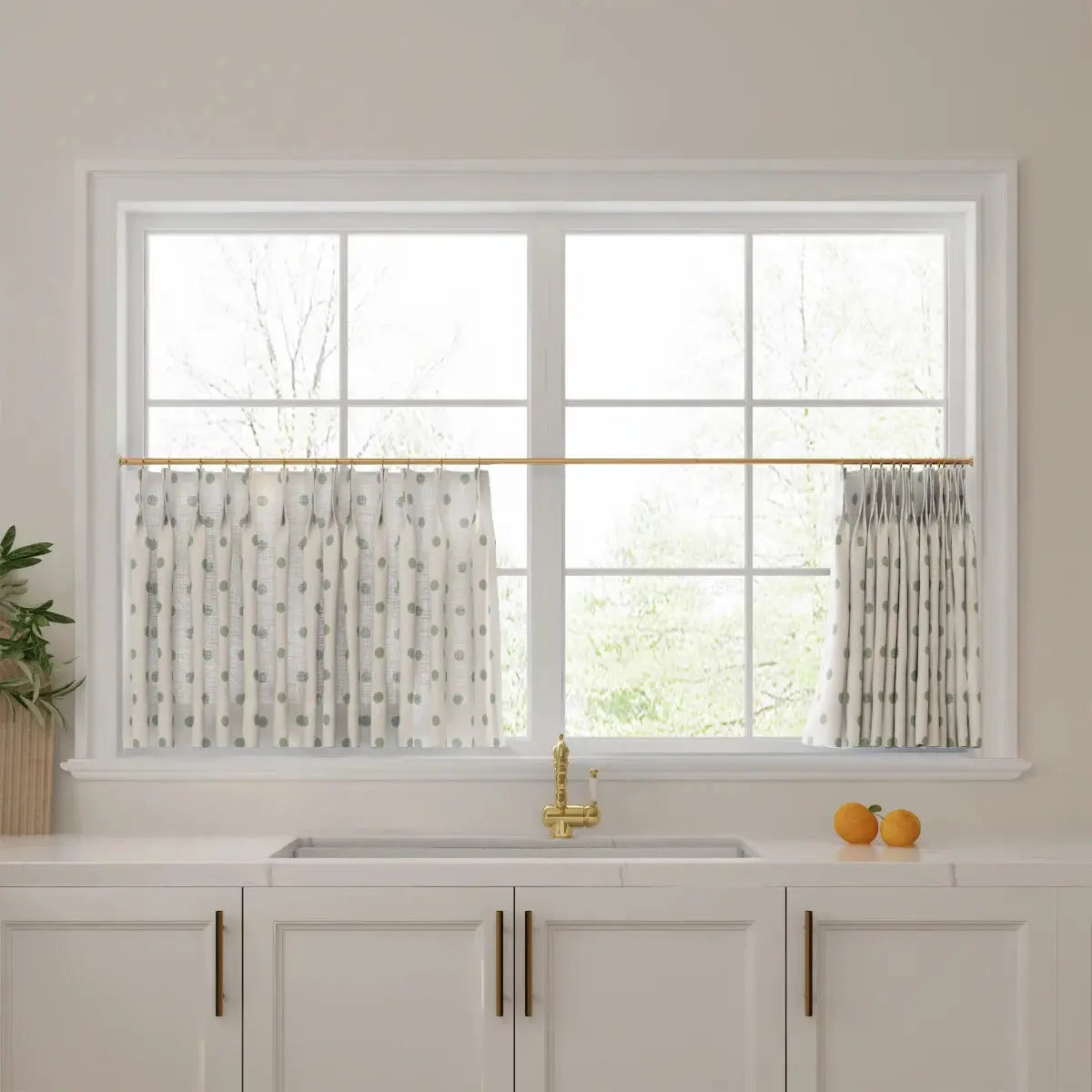 Stefana Silber x TWOPAGES Graphic Printed Linen Pleated Cafe Curtains