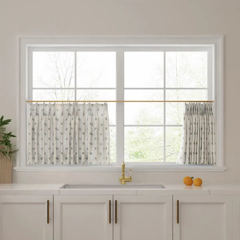 Stefana Silber x TWOPAGES Graphic Printed Linen Pleated Cafe Curtains