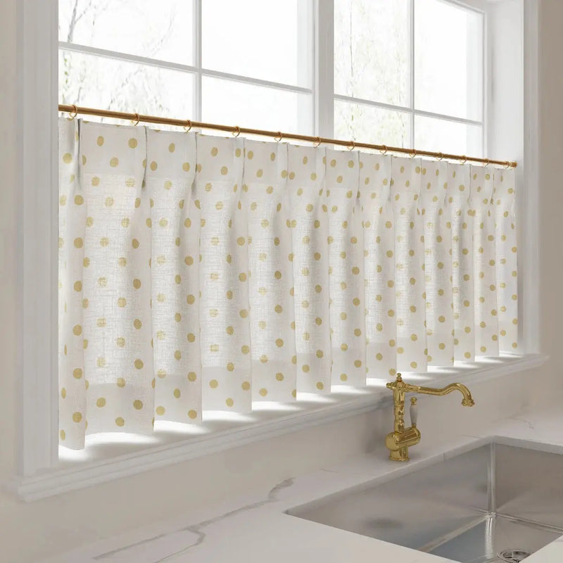 Stefana Silber x TWOPAGES Graphic Printed Linen Pleated Cafe Curtains