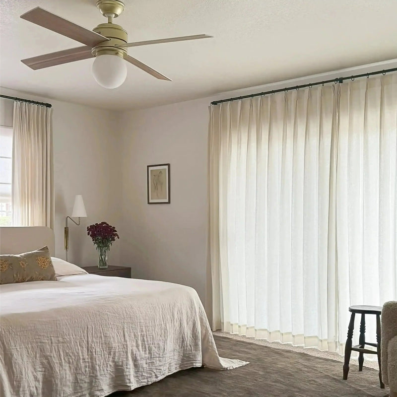 Ron Linen Cotton Herringbone Pleated Curtains