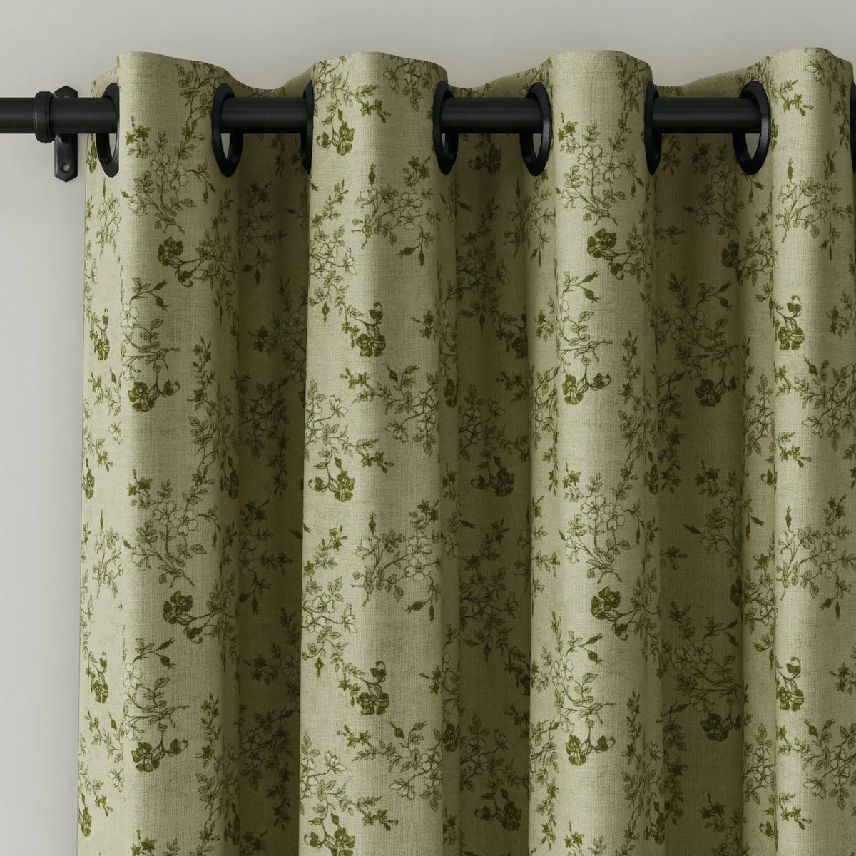 Sara Le x TWOPAGES Vintage Printed Linen Eyelet Curtains