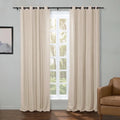 Kyla Lightweight Faux Linen Eyelet Curtains