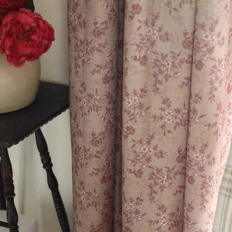 Sara Le x TWOPAGES Vintage Printed Linen Pleated Curtains